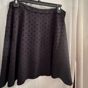 PHILOSOPHY textured velvet polka dot black skater skirt size 8
